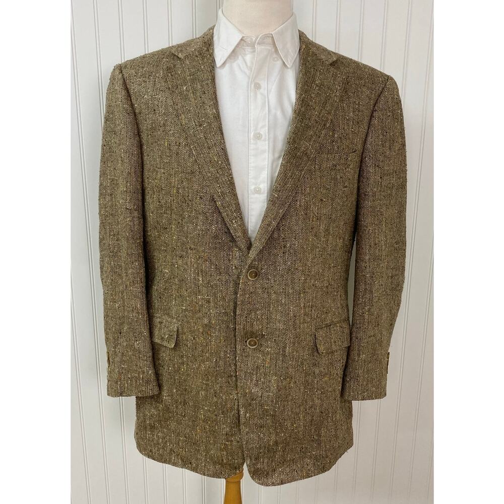 Samuelsohn SB Austin Ireland 100% silk textured 2-button suit jacket blazer 46L